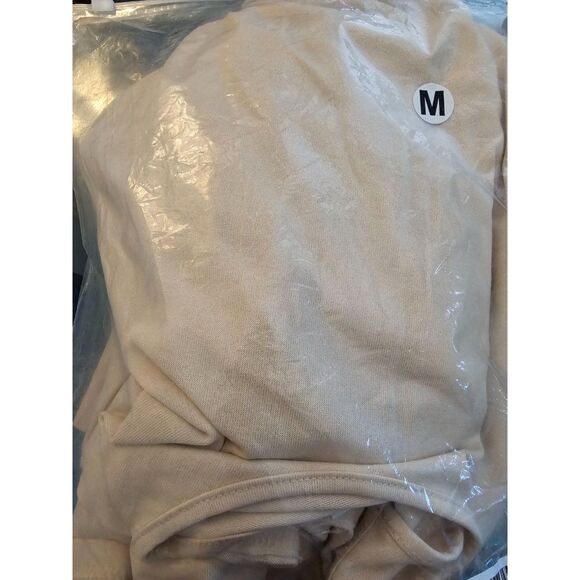 Aossfre Apricot Lantern Long Sleeve Jumpsuit Ruffle Mini Short Romper Sz M - Picture 9 of 10